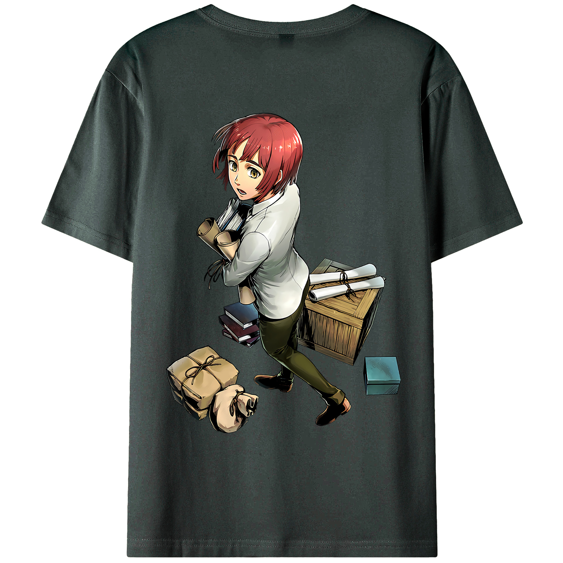 （画像用） 進撃の巨人 Attack on Titan 綿100％ メンズ半袖Tシャツ（バックプリント） 通気性